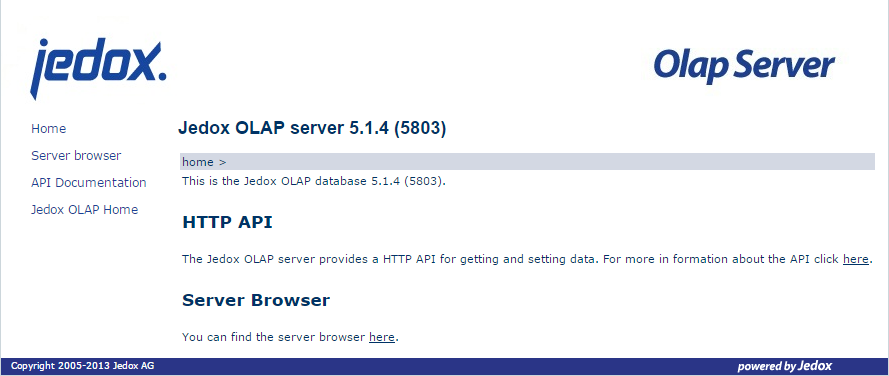 missing image: Jedox OLAP Server Admin Interface